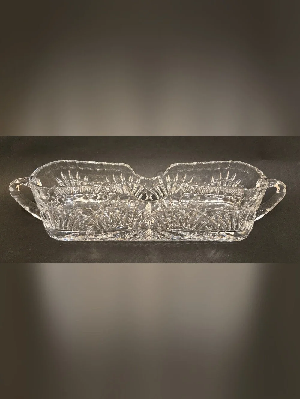 Vintage Godinger Shannon Crystal Flatware Caddy